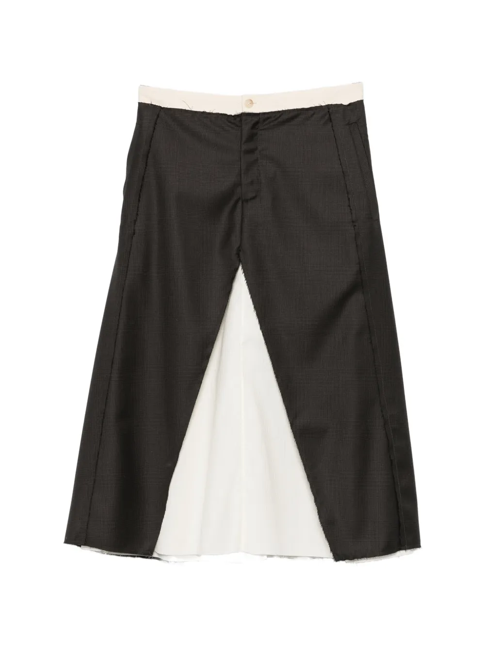 SONIA CARRASCO check raw-edge midi skirt - Braun
