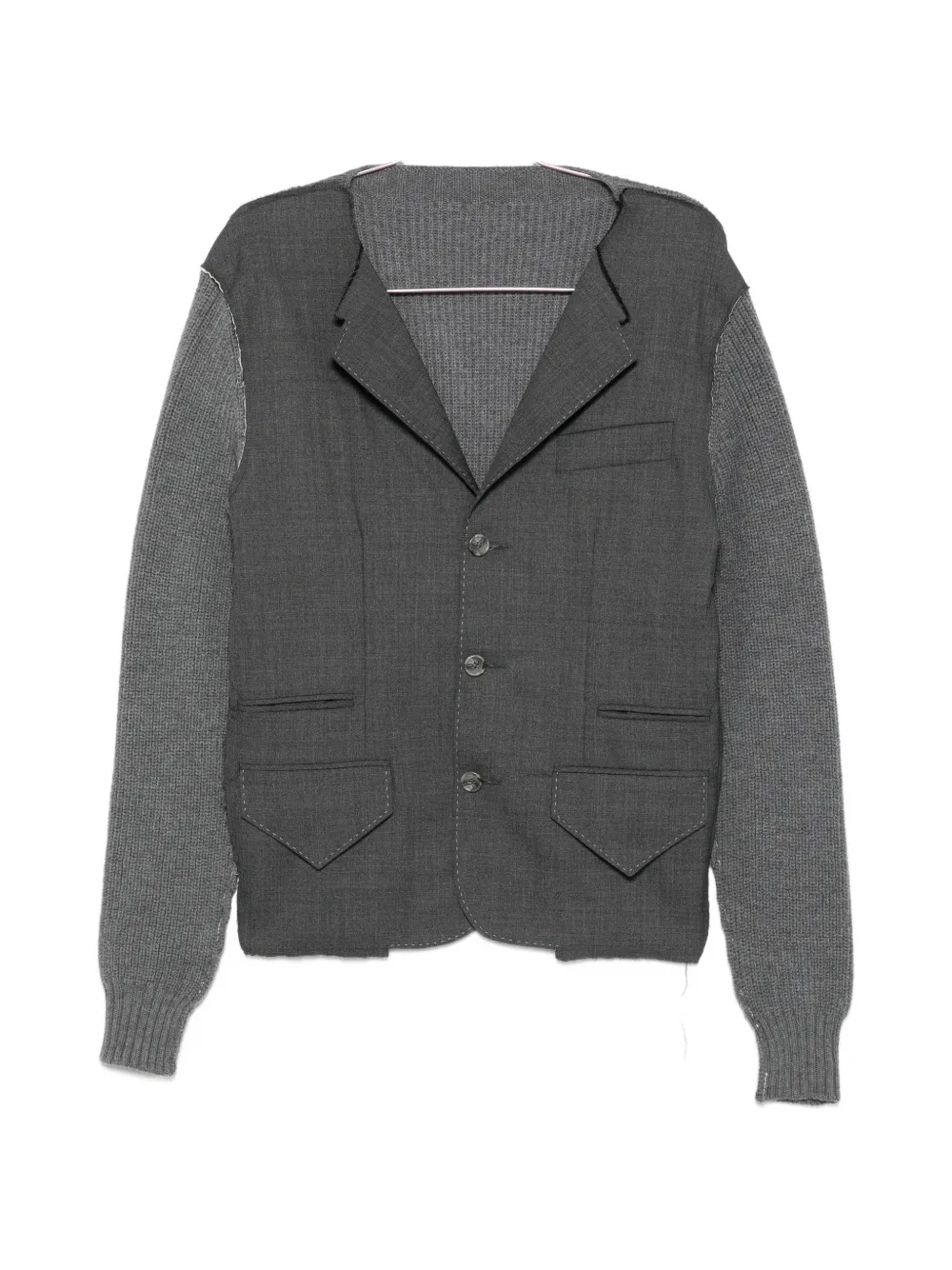 SONIA CARRASCO panelled raw-edge blazer - Grau