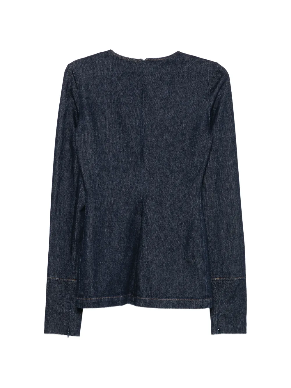 THELATEST Elisa top met ronde hals en lange mouwen Blauw