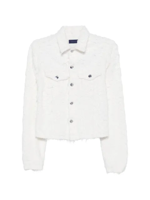 Haikure Cherry fur-textured denim jacket