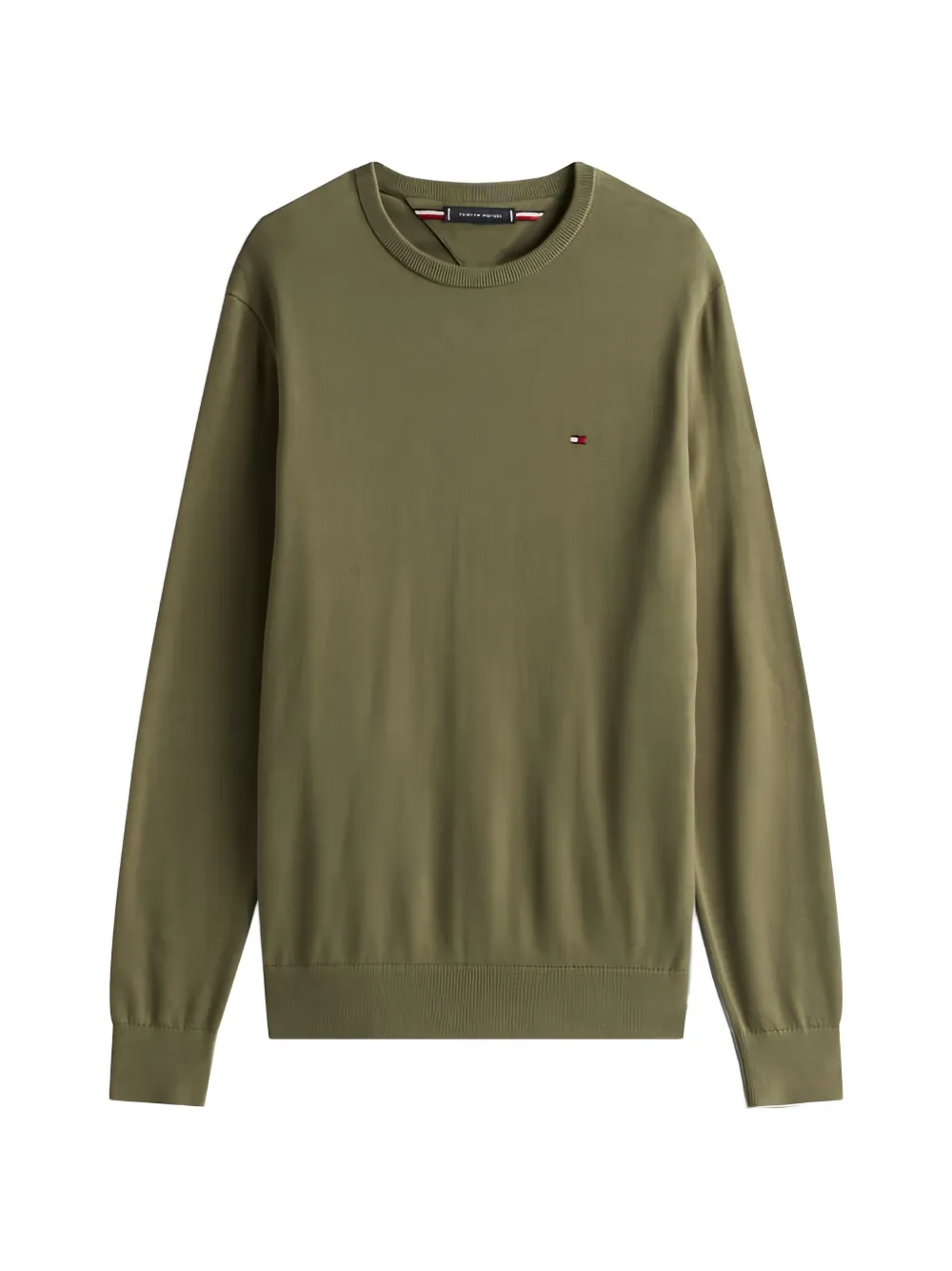 Tommy Hilfiger Trui met ronde hals en geborduurde vlag Groen