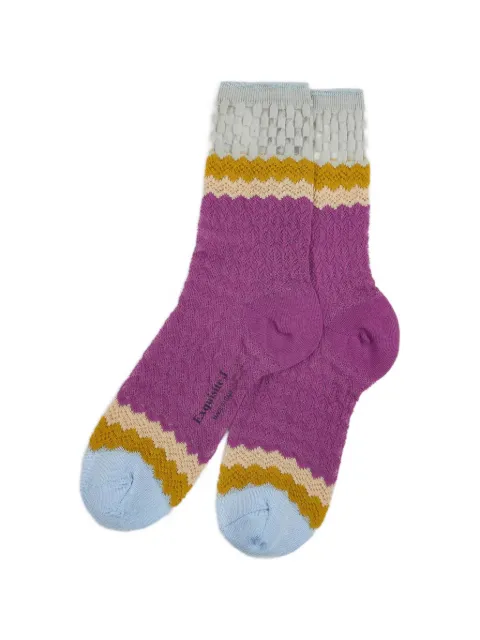 Exquisite J CA83 VAR 4 chevron-knit textured socks