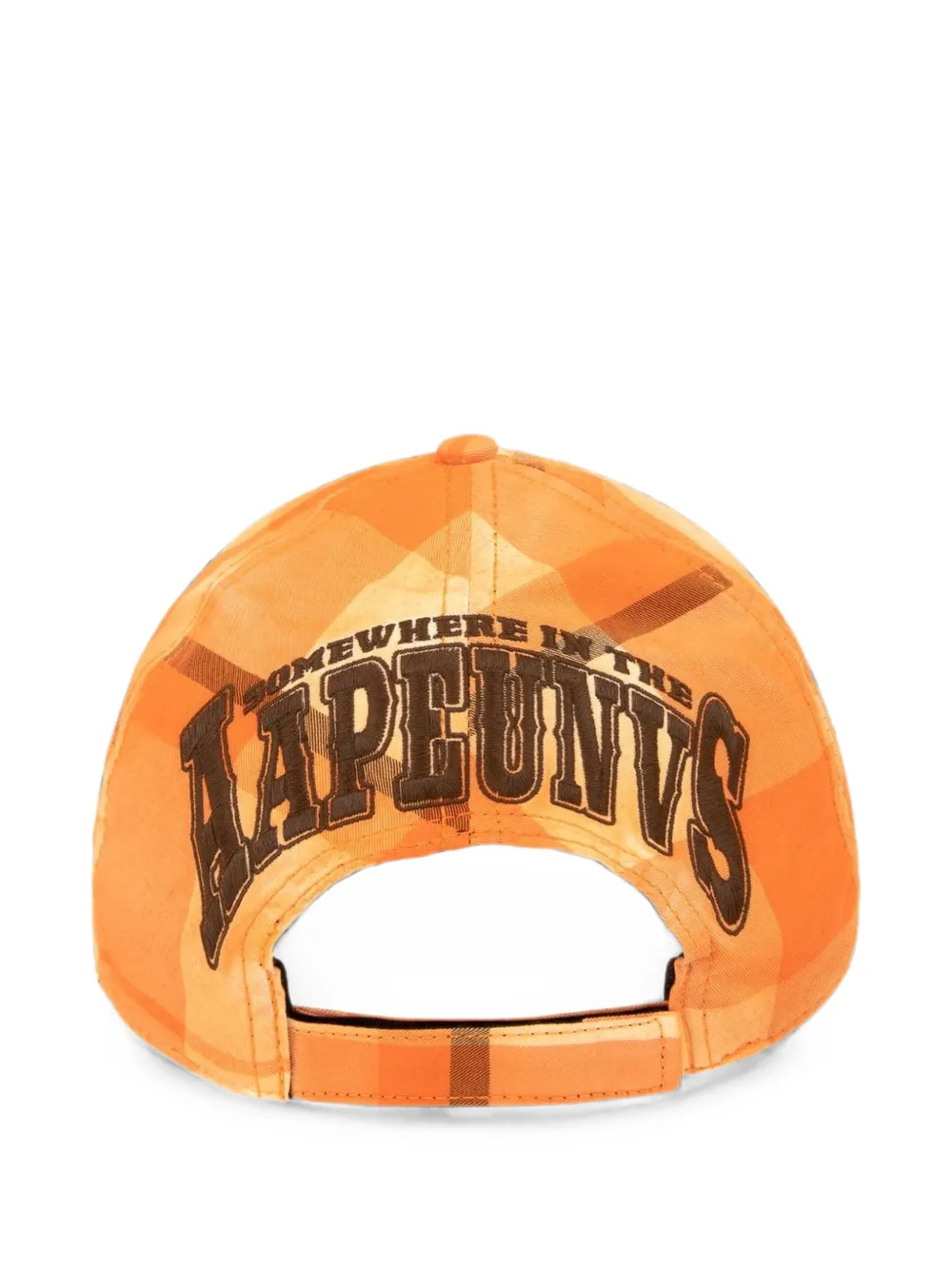 AAPE BY *A BATHING APE Geruite pet met borduurwerk Oranje