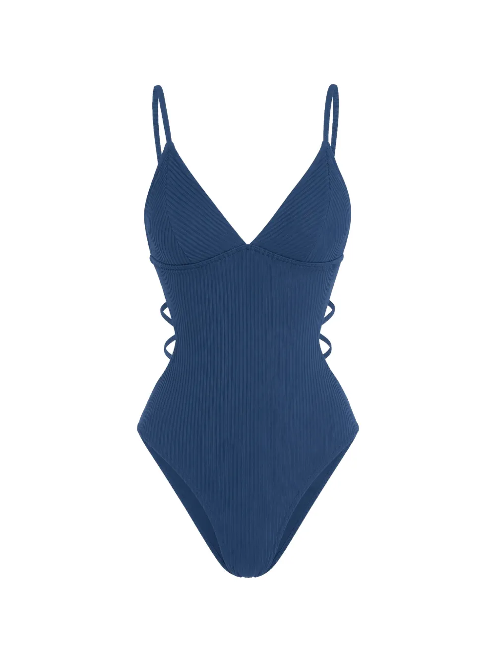 Rip Curl Ribbed Lace-up Swimsuit In Blue