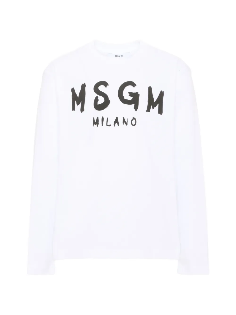 MSGM Kids logo-print long-sleeve T-shirt - Bianco