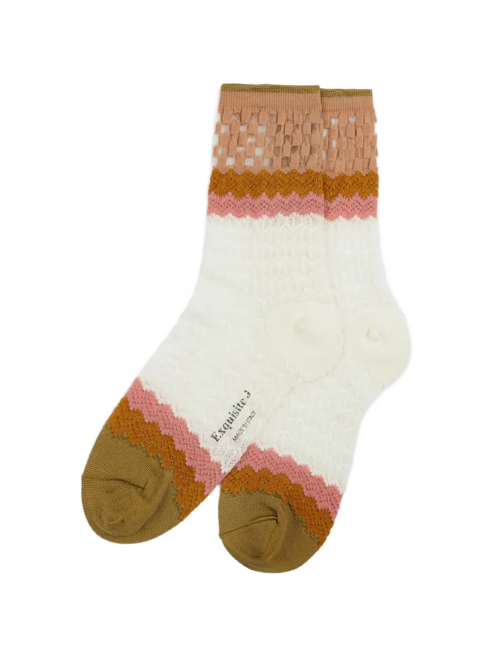 Exquisite J chevron-knit short socks