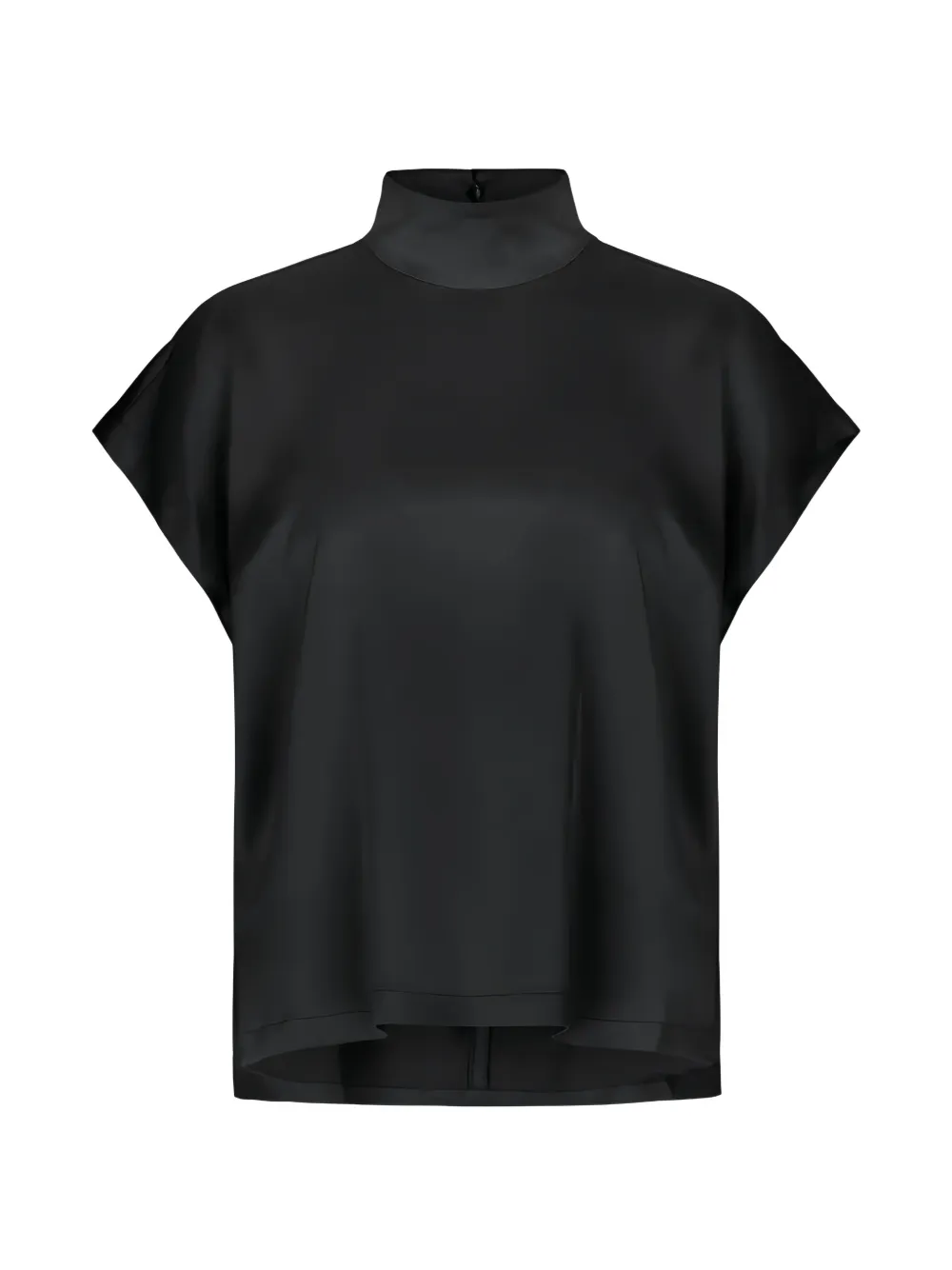 Drykorn Alaria satin stand-up collar blouse - Nero