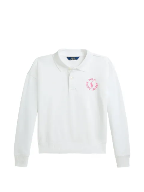 POLO RALPH LAUREN KIDS sweater med broderet logo og polokrave