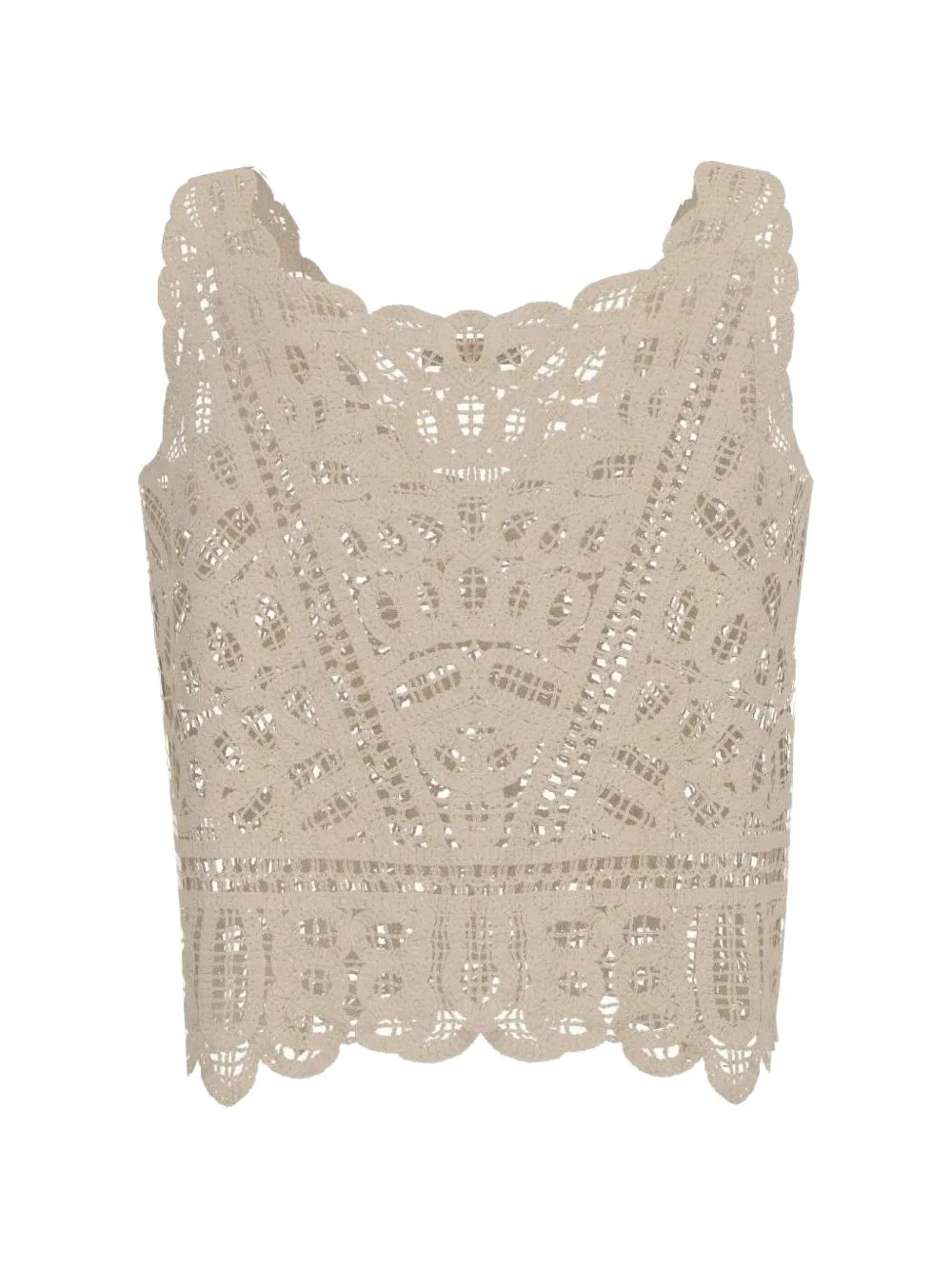 GUESS USA Macramé top Beige