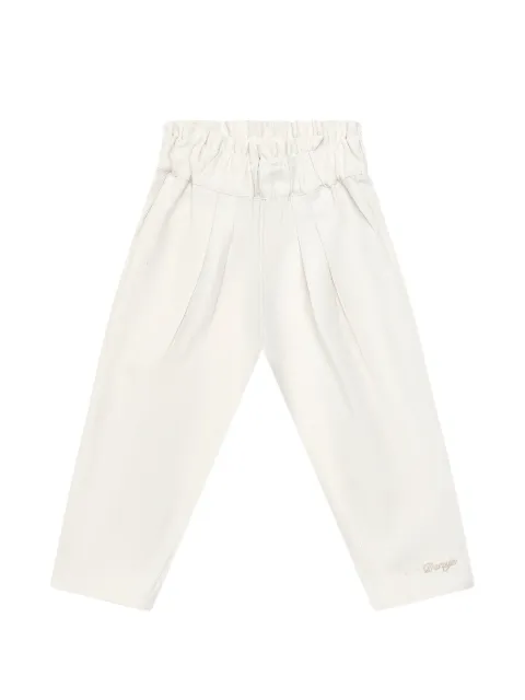 Donsje Juma pleated logo-embroidered trousers