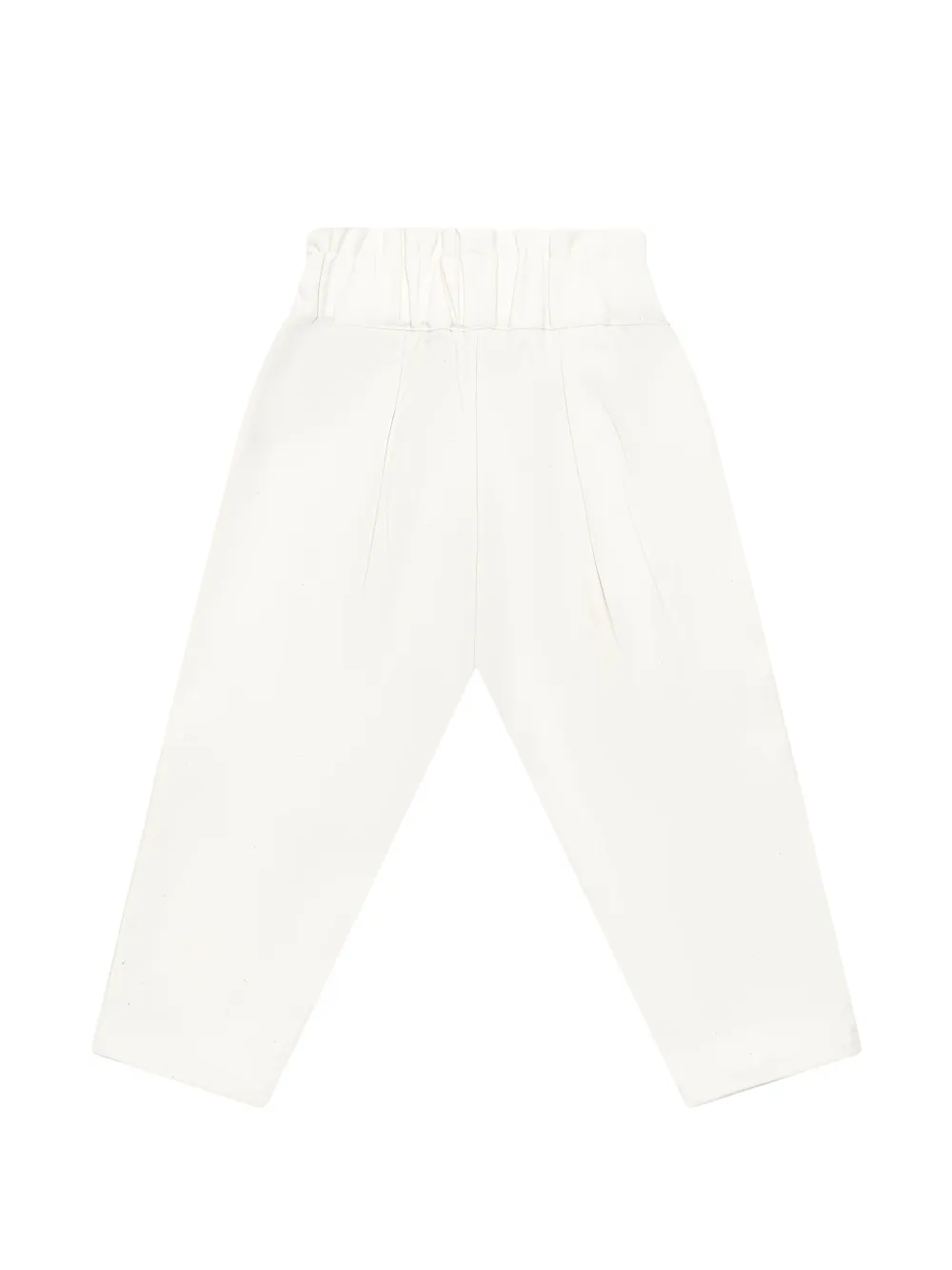 Donsje Juma plooibroek met geborduurd logo Beige