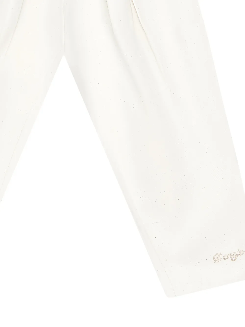 Donsje Juma plooibroek met geborduurd logo Beige