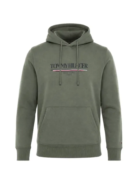 Tommy Hilfiger logo-embroidered drawstring hoodie