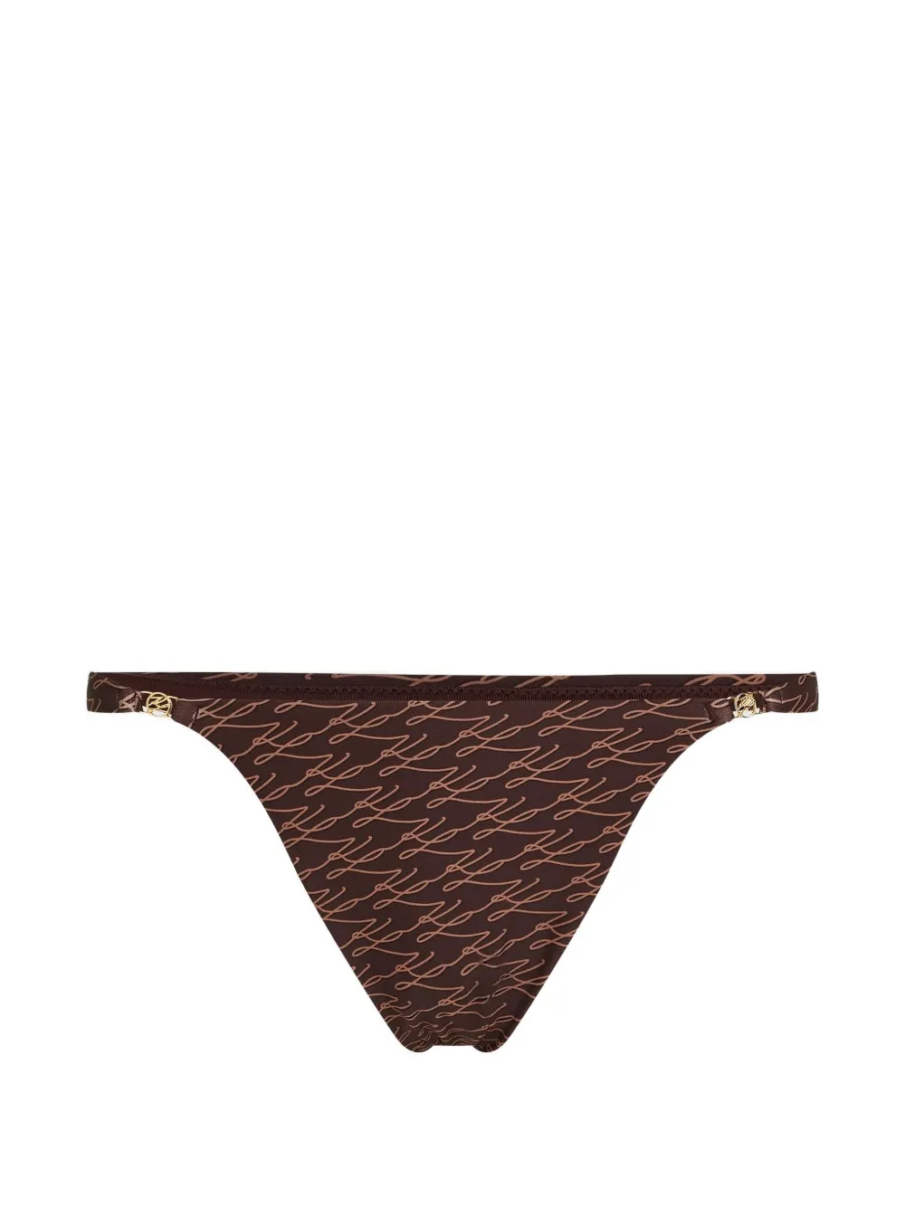 Karl Lagerfeld Autograph cheeky tanga bikini bottom - Marrone