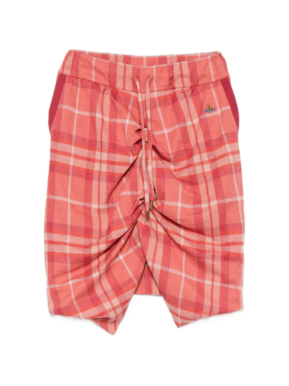 Vivienne Westwood check-pattern ruched midi skirt - Rosso