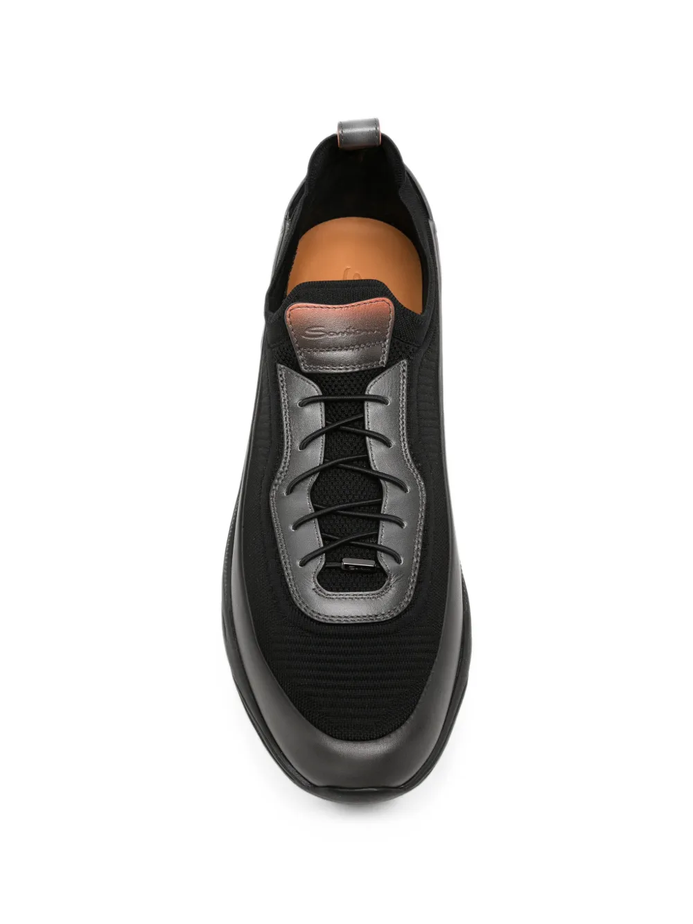 Santoni panelled low-top sneakers Zwart