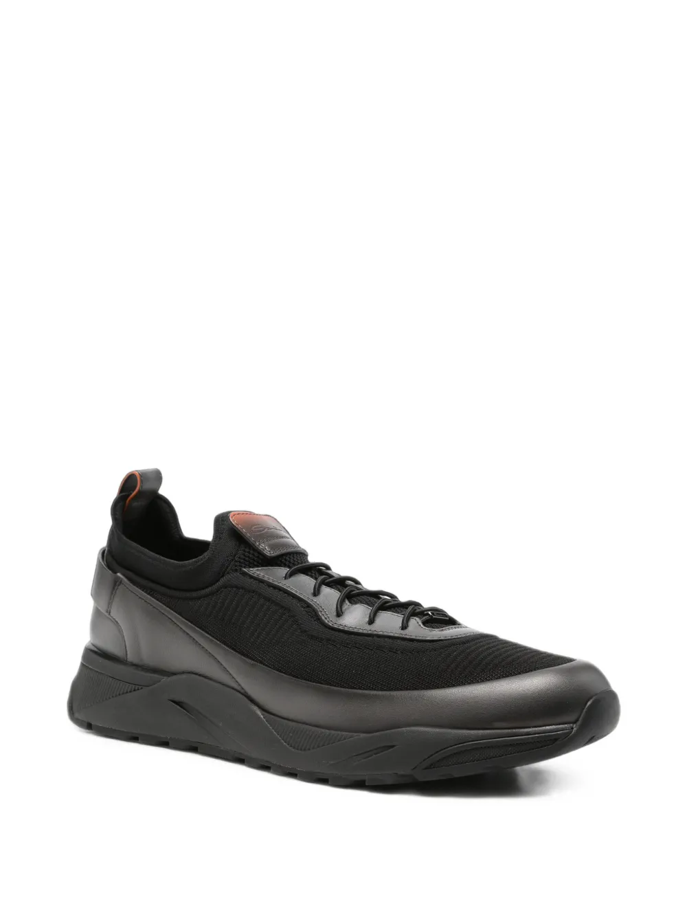 Santoni panelled low-top sneakers Zwart