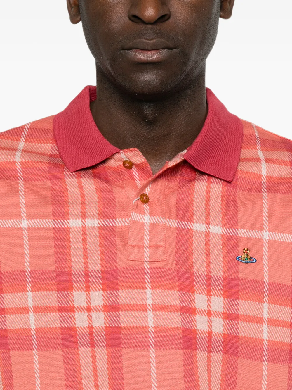 Vivienne Westwood Geruit poloshirt met Orb-borduurwerk Rood