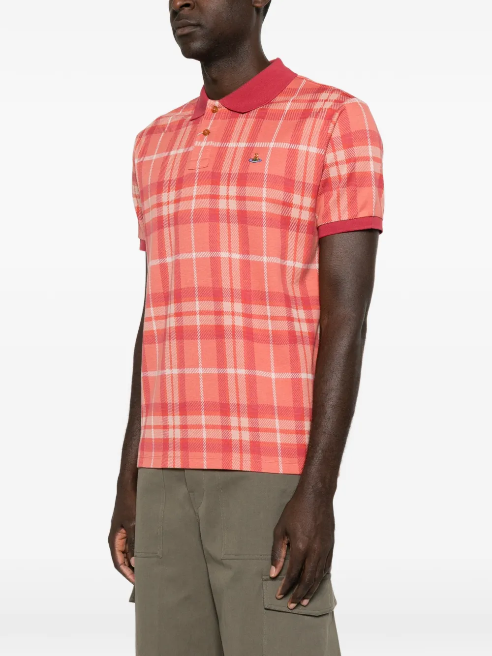 Vivienne Westwood Geruit poloshirt met Orb-borduurwerk Rood