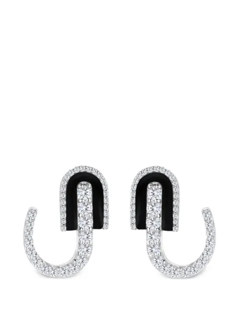 U LOS ANGELES boucles d’oreilles serties de diamants et d’onyx