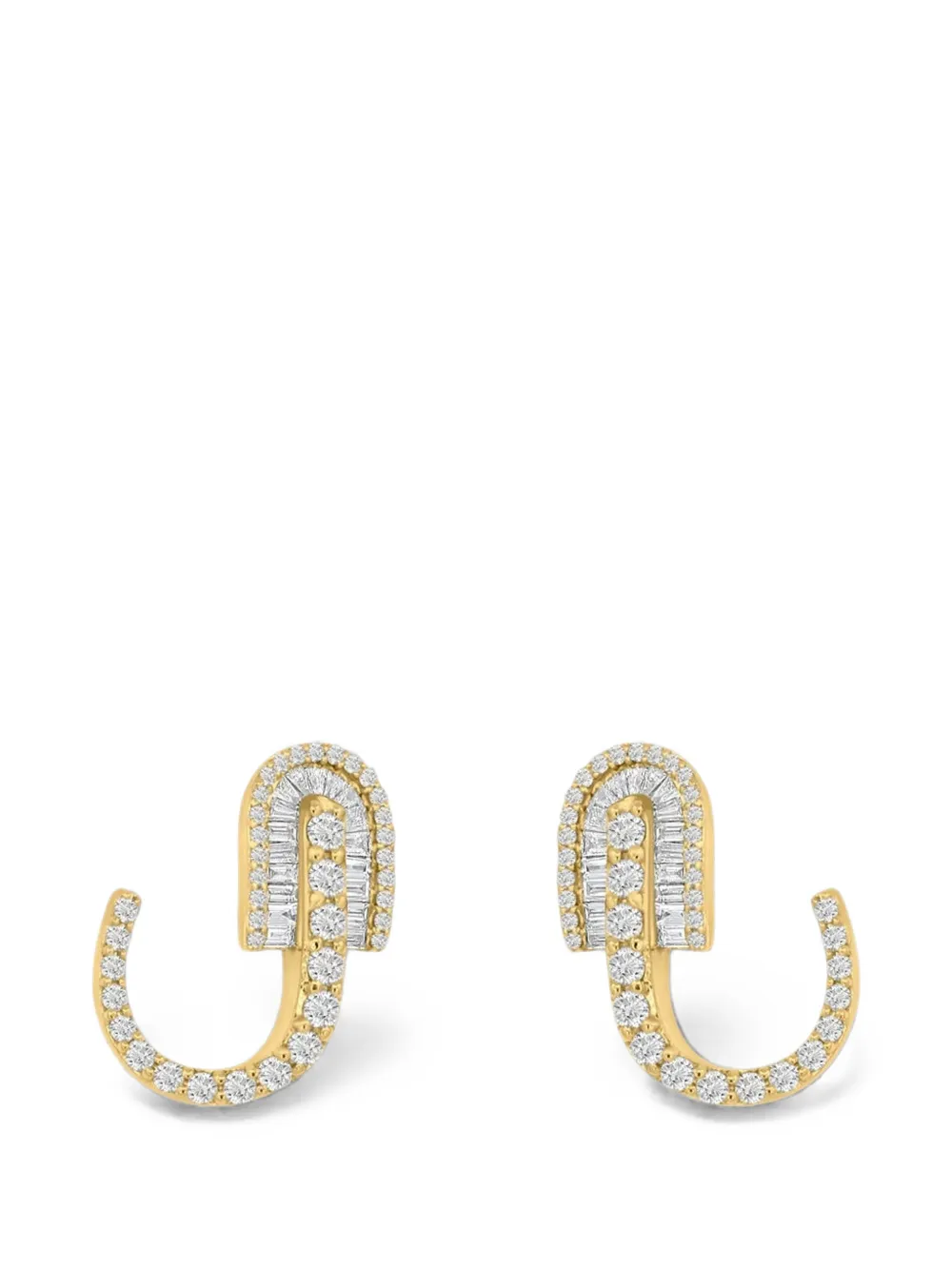 U LOS ANGELES diamond hoop earrings - Gold