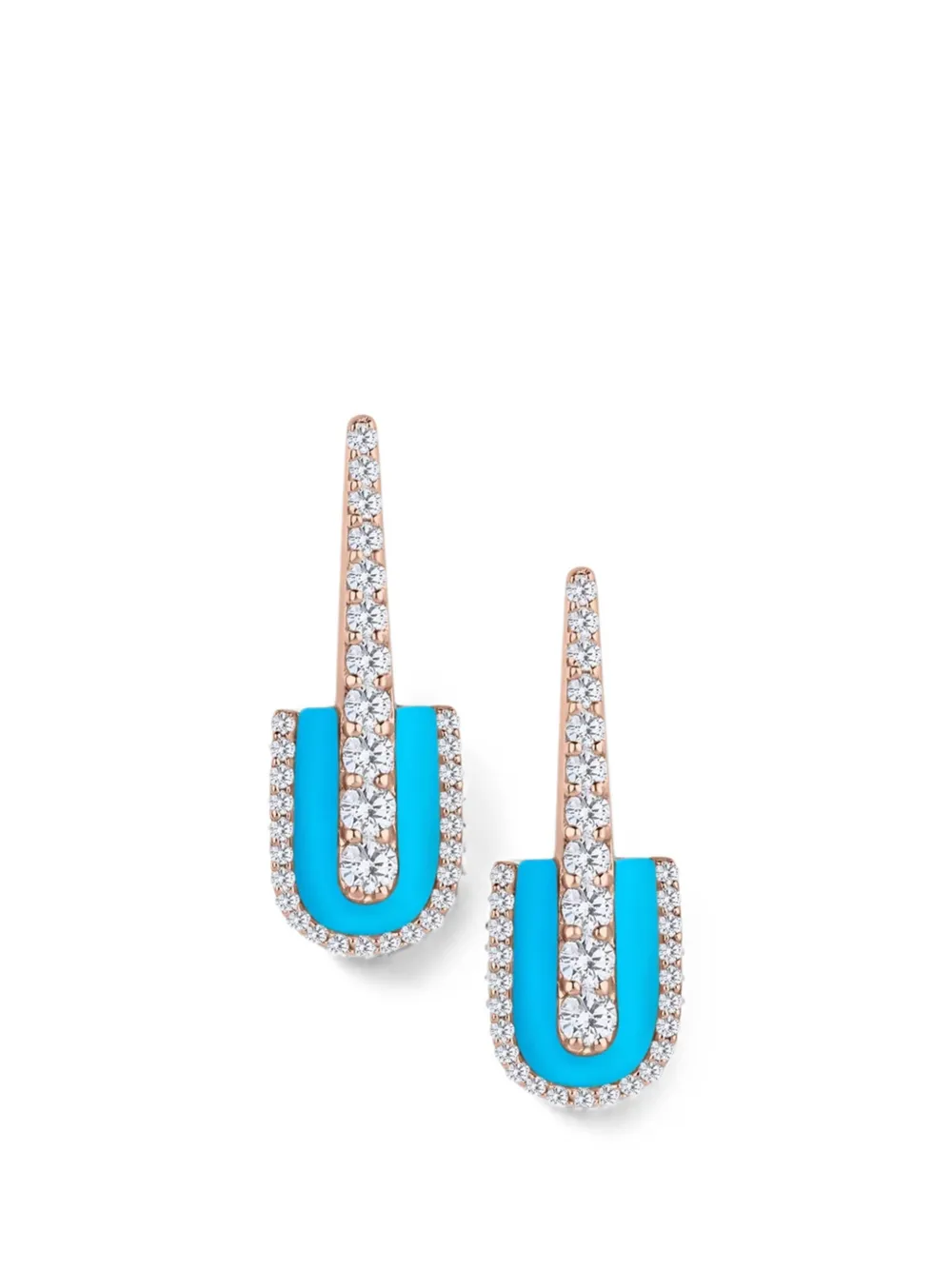 U LOS ANGELES Orecchini con turchese e diamanti - Rosa