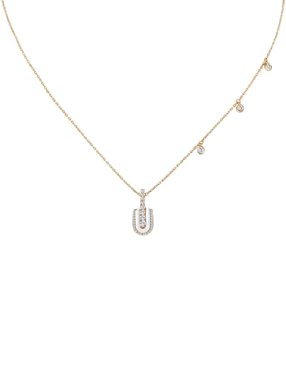 U LOS ANGELES U Solo quartz and diamond necklace - Gold