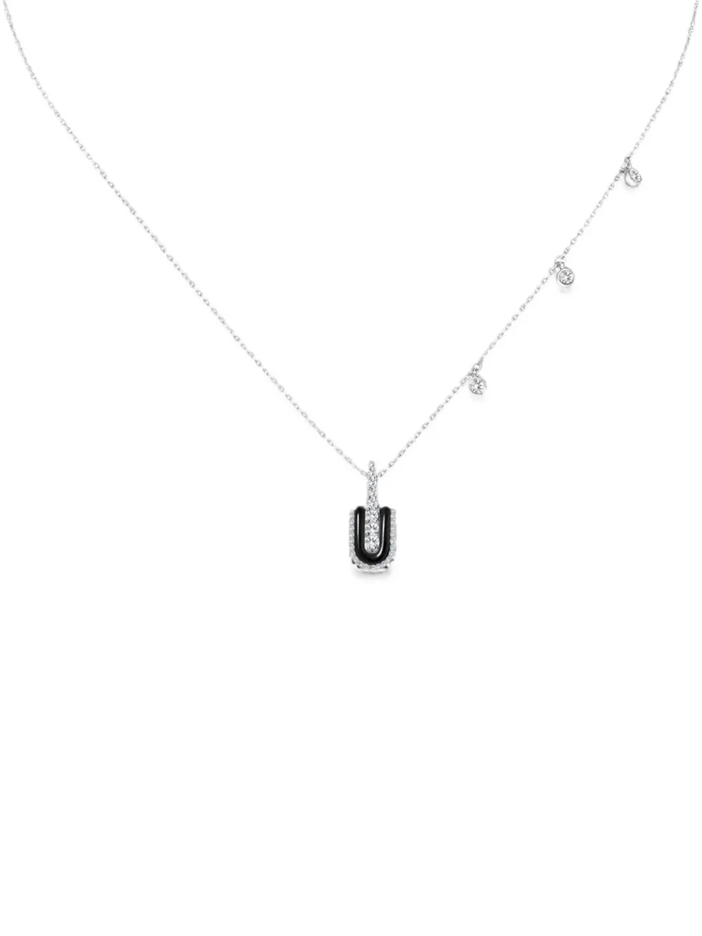 U LOS ANGELES U Solo diamond and onyx necklace - Rosa