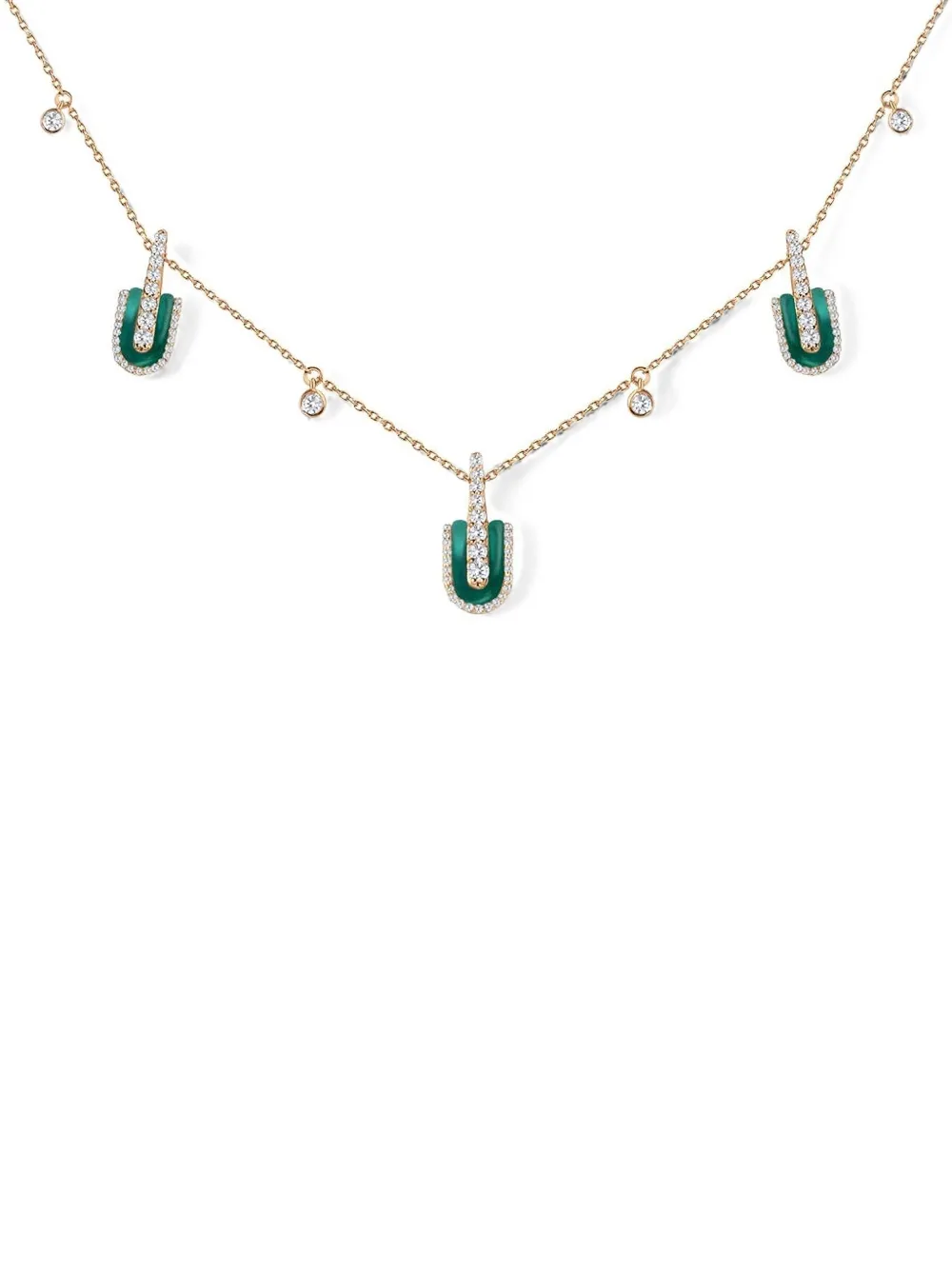 U LOS ANGELES malachite and diamond necklace - Gold