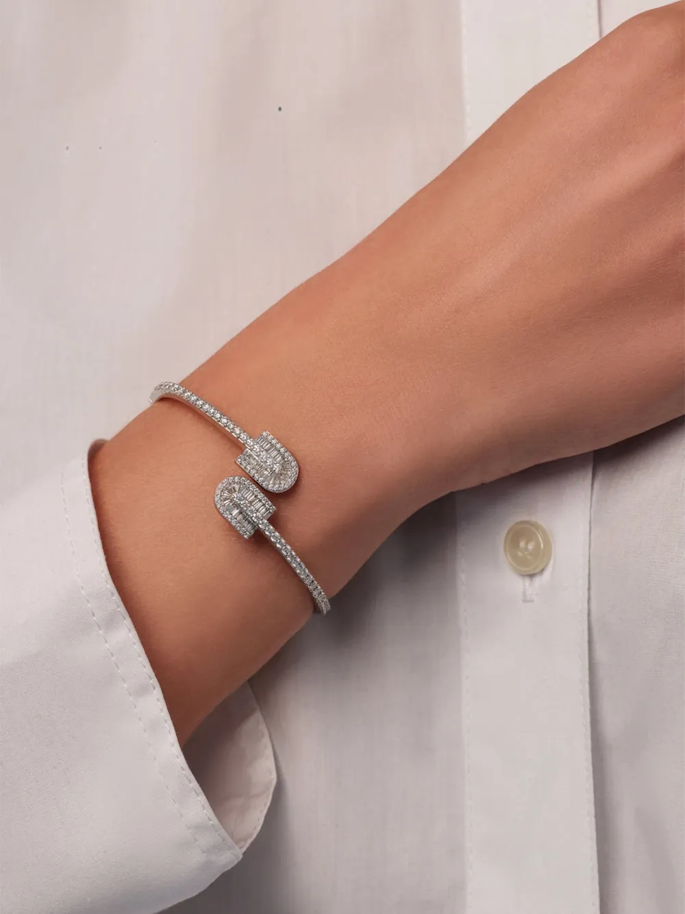 U LOS ANGELES U Duo diamond bracelet - Silber