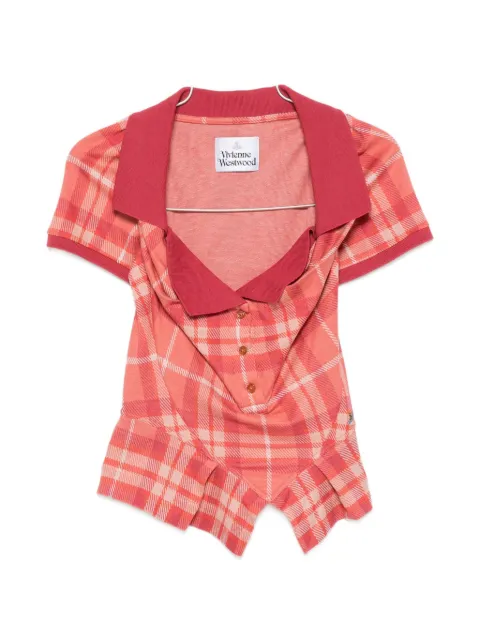 Vivienne Westwood tartan-print peplum polo top