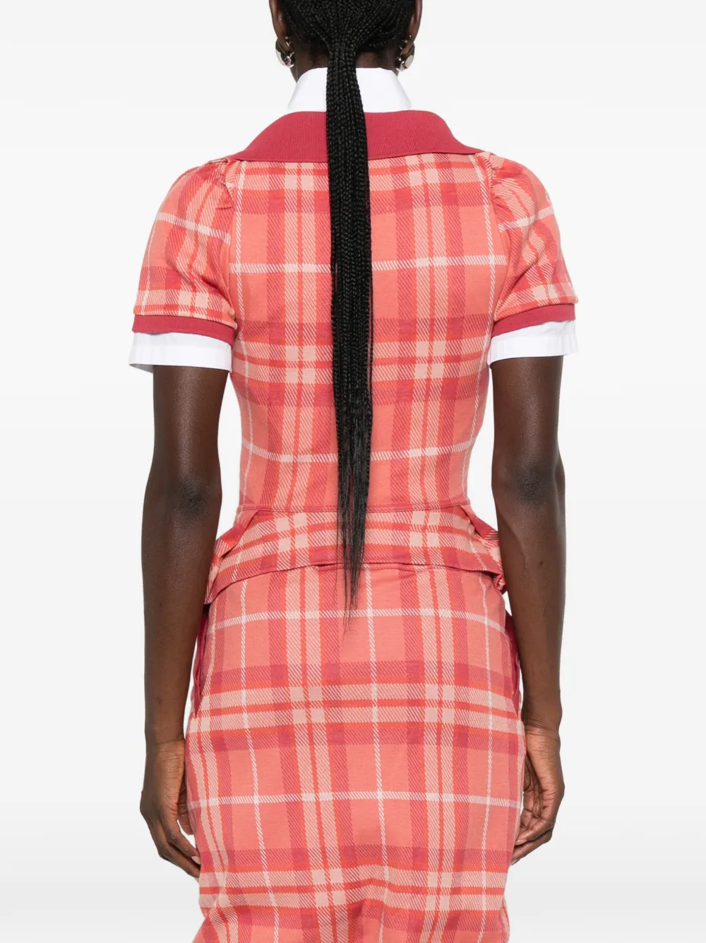 Vivienne Westwood Peplum polotop met tartan-print Rood