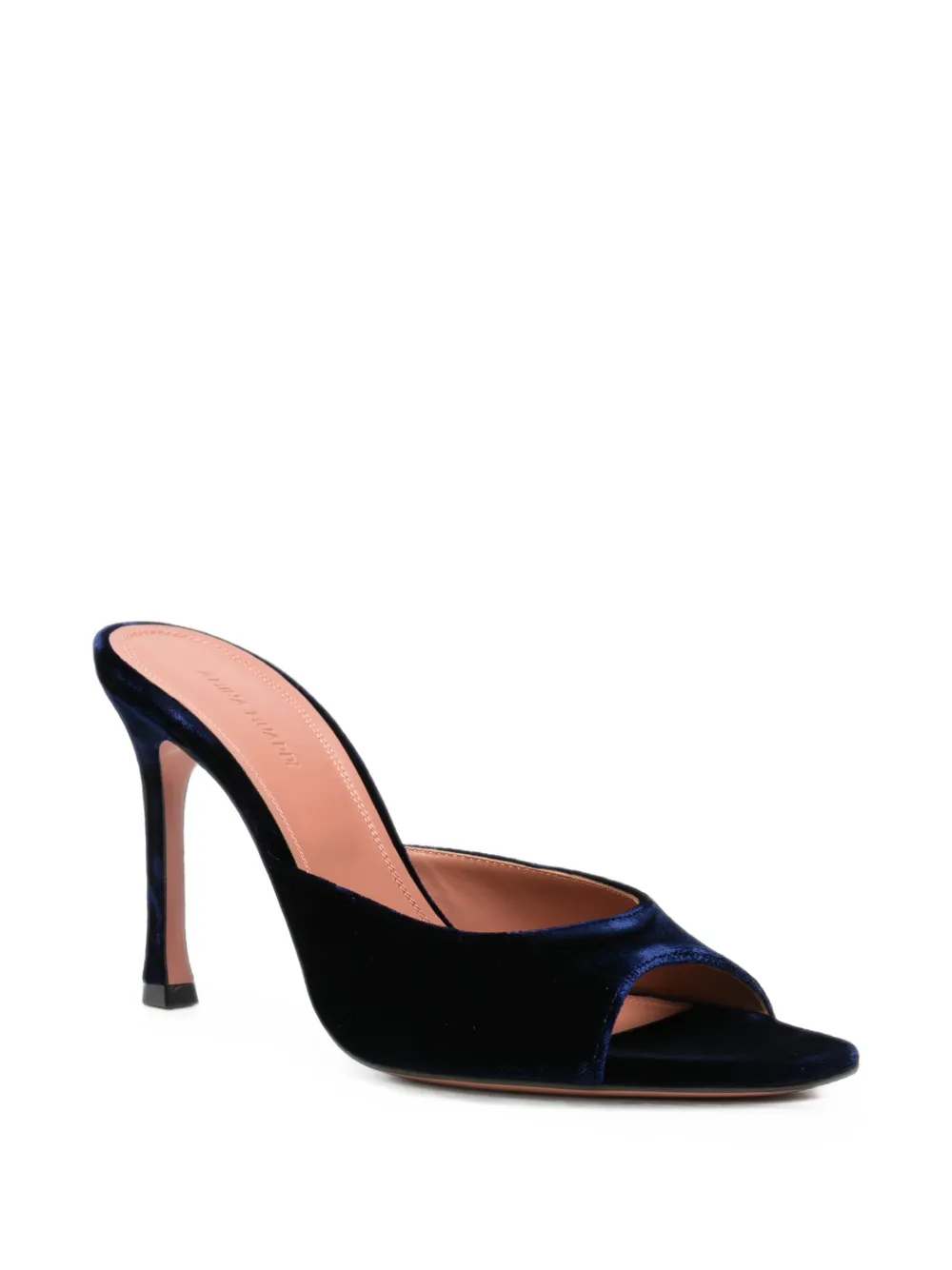 Amina Muaddi Alexa velvet sandals Blauw