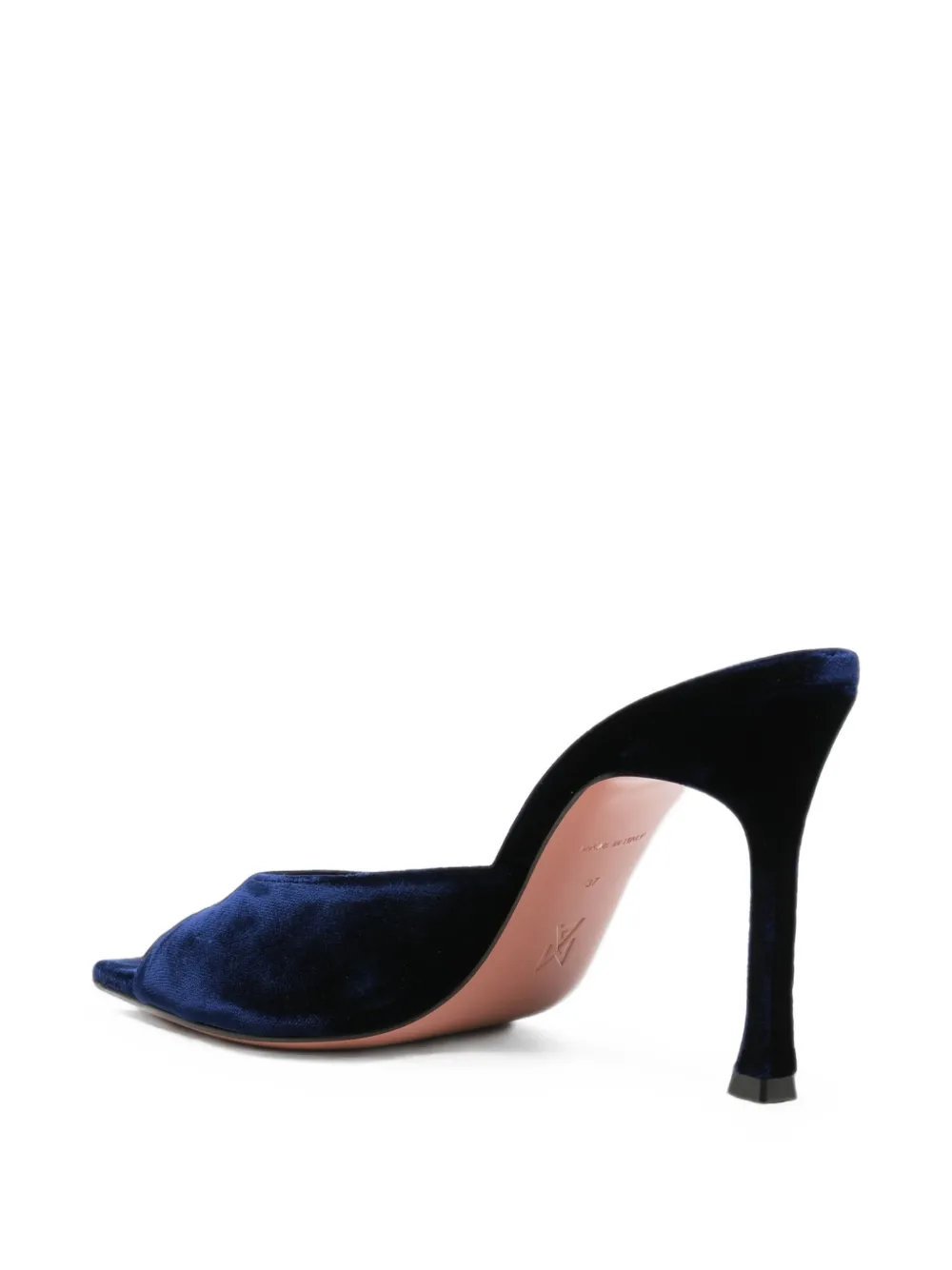 Amina Muaddi Alexa velvet sandals Blauw
