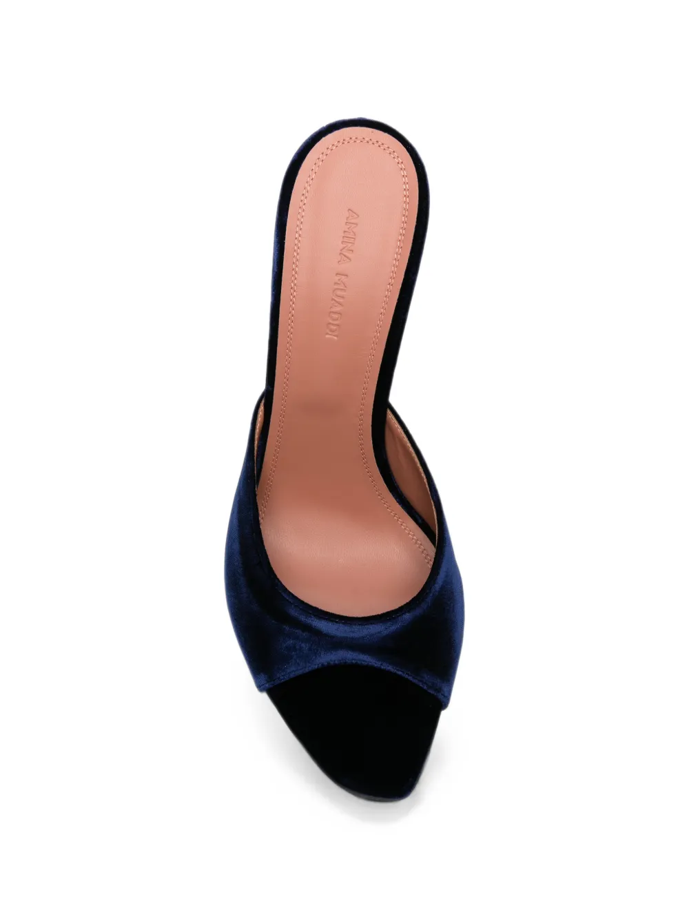 Amina Muaddi Alexa velvet sandals Blauw