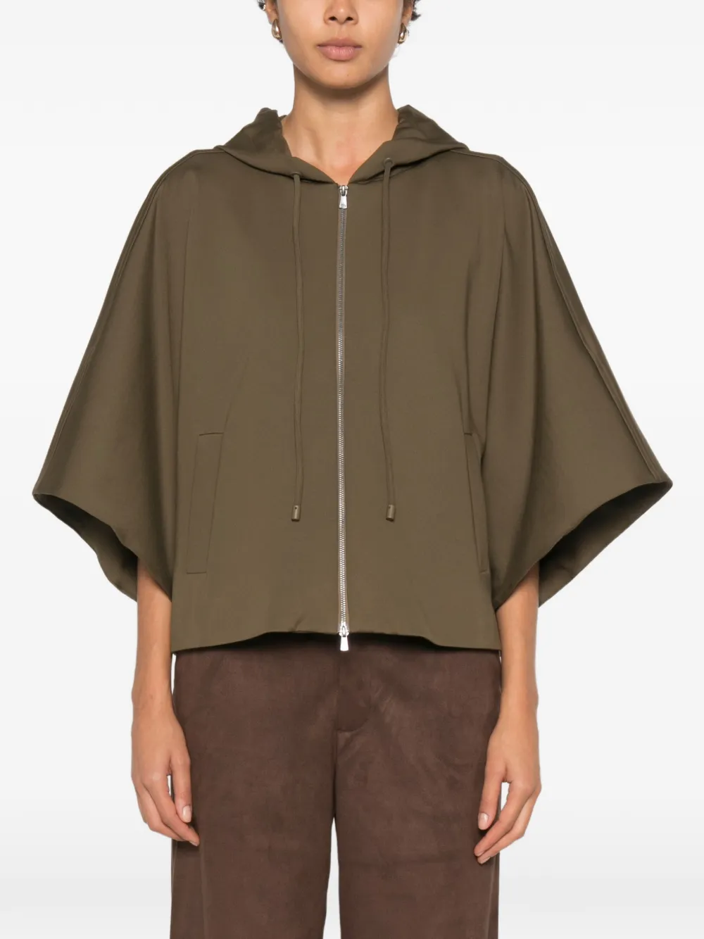 Max Mara Fidato jack met capuchon en rits Groen