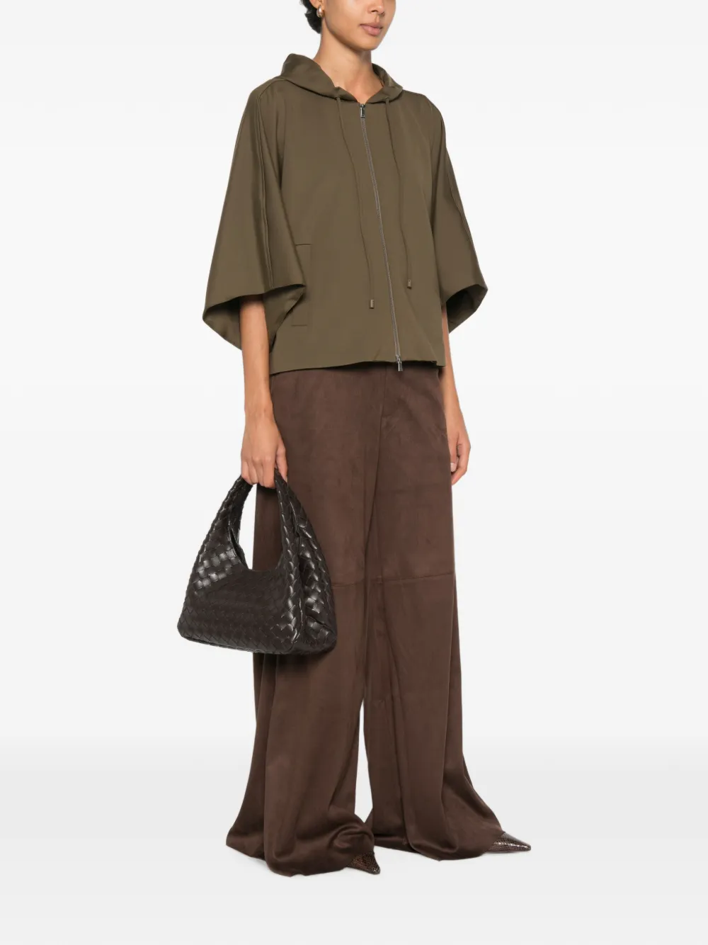 Max Mara Fidato jack met capuchon en rits Groen