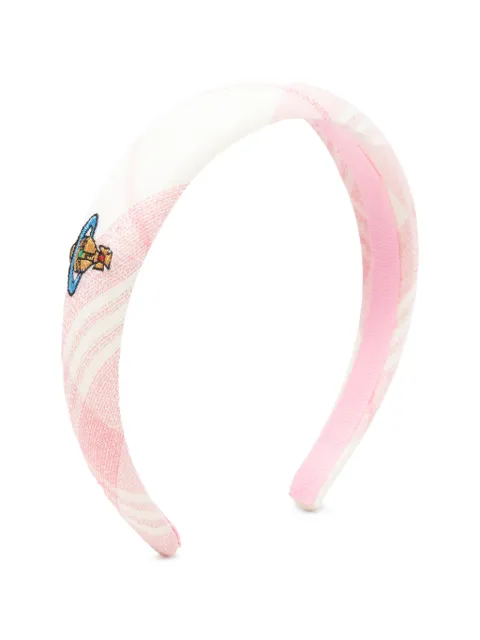 Vivienne Westwood Orb-embroidered checked-pattern headband