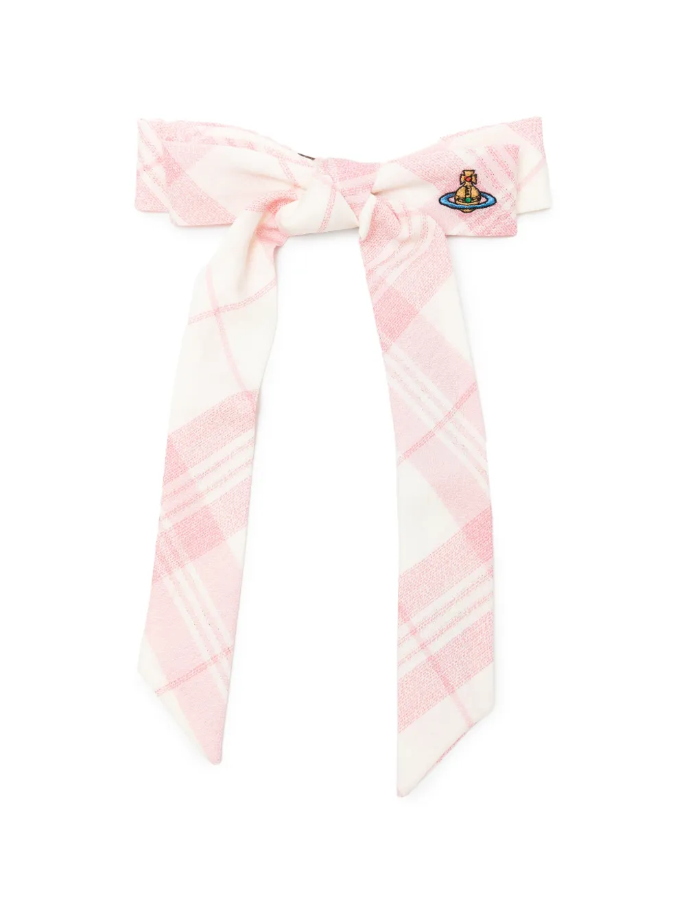 Vivienne Westwood check-pattern bow hair clip · One Size