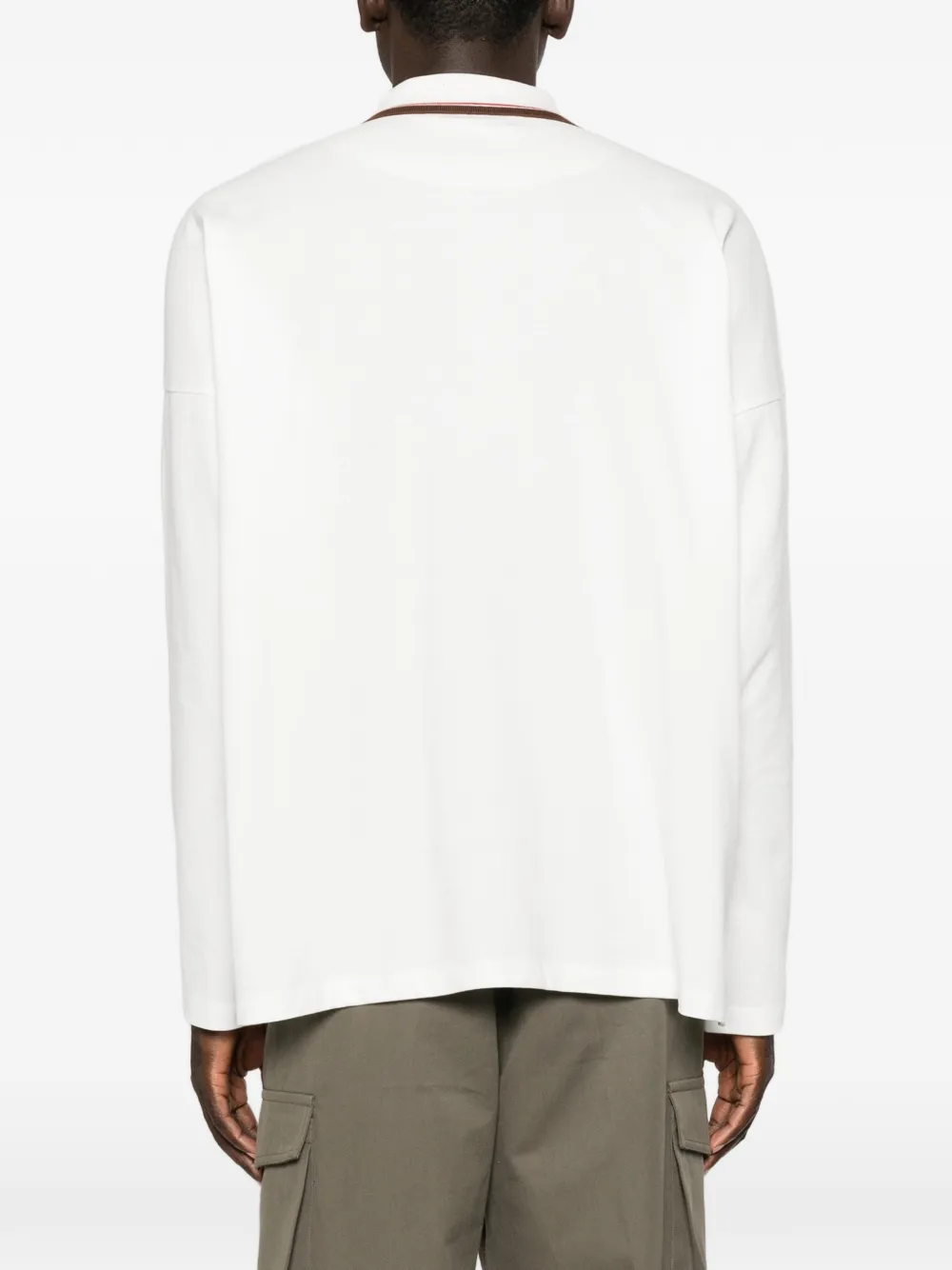 Vivienne Westwood Orb-embroidered tipped polo shirt Wit