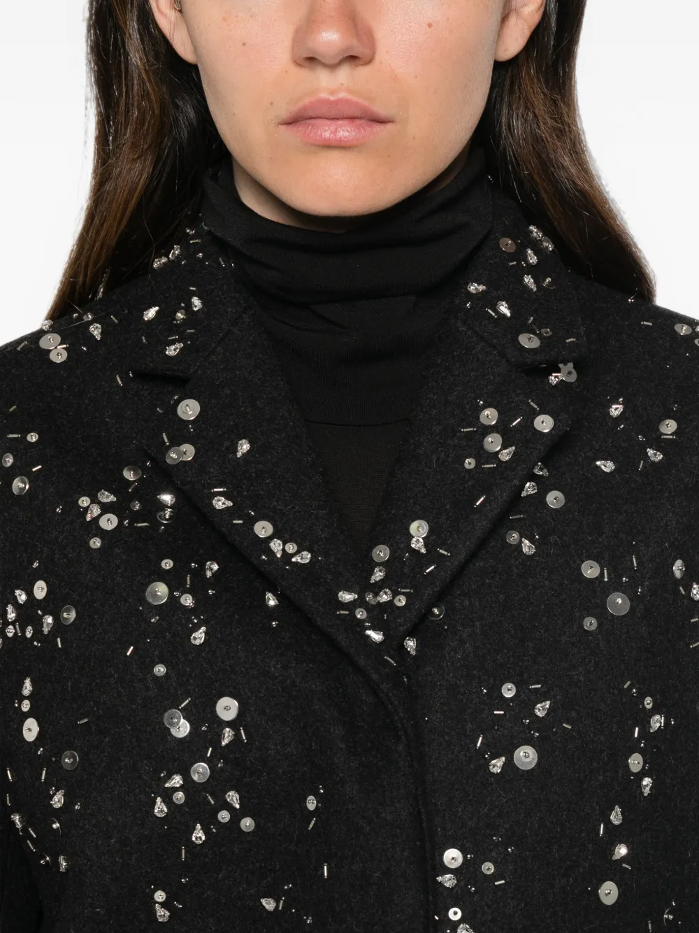 Jil Sander belted wool coat Zwart