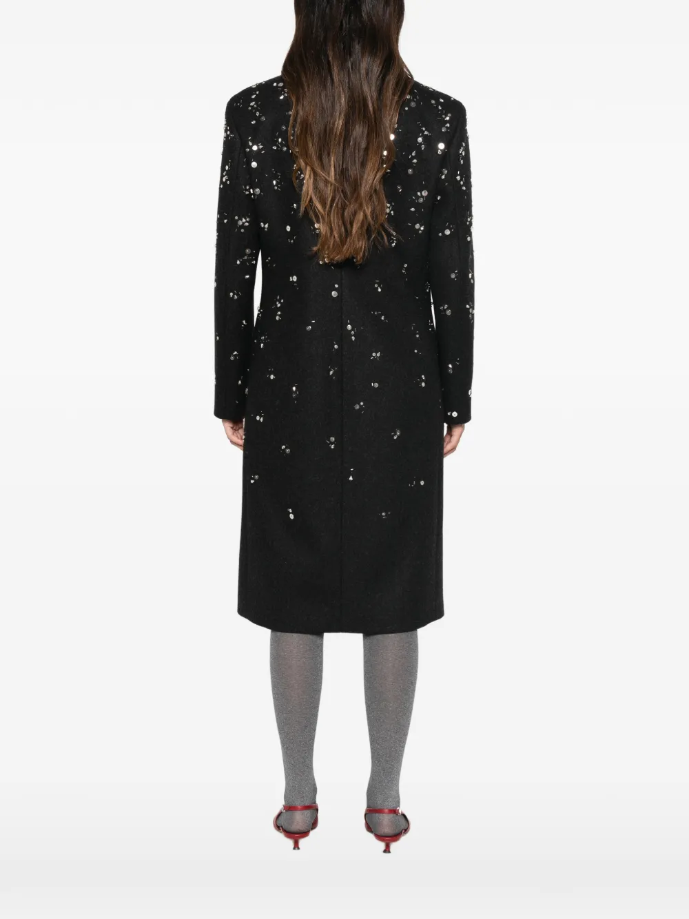Jil Sander belted wool coat Zwart