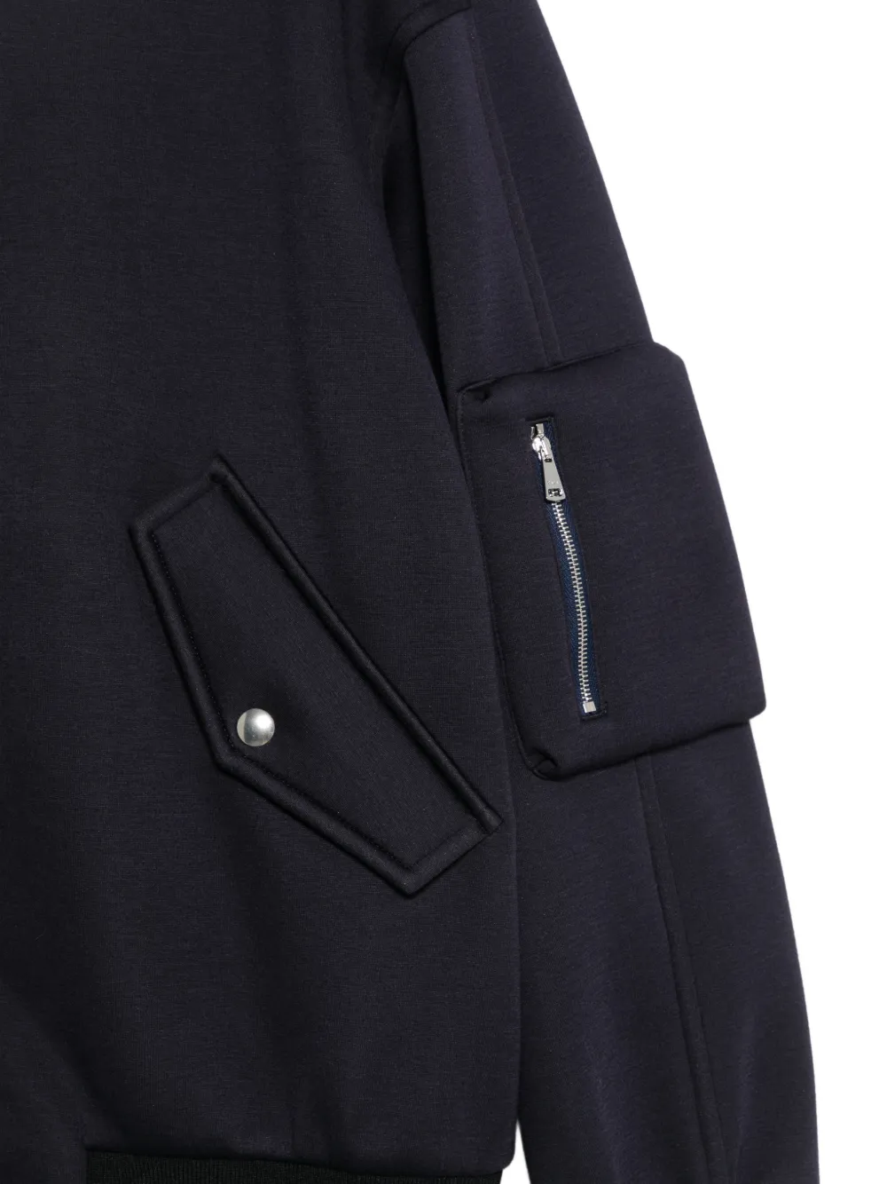 Plan C Zip-up Bomber Jacket In Blue