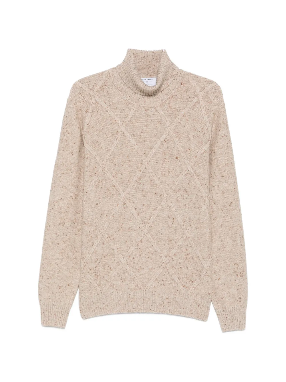 Gran Sasso diamond-knit roll-neck sweater - Braun