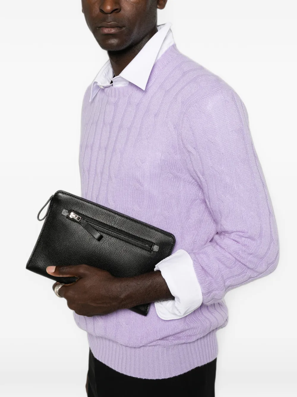 TOM FORD Leren clutch Zwart