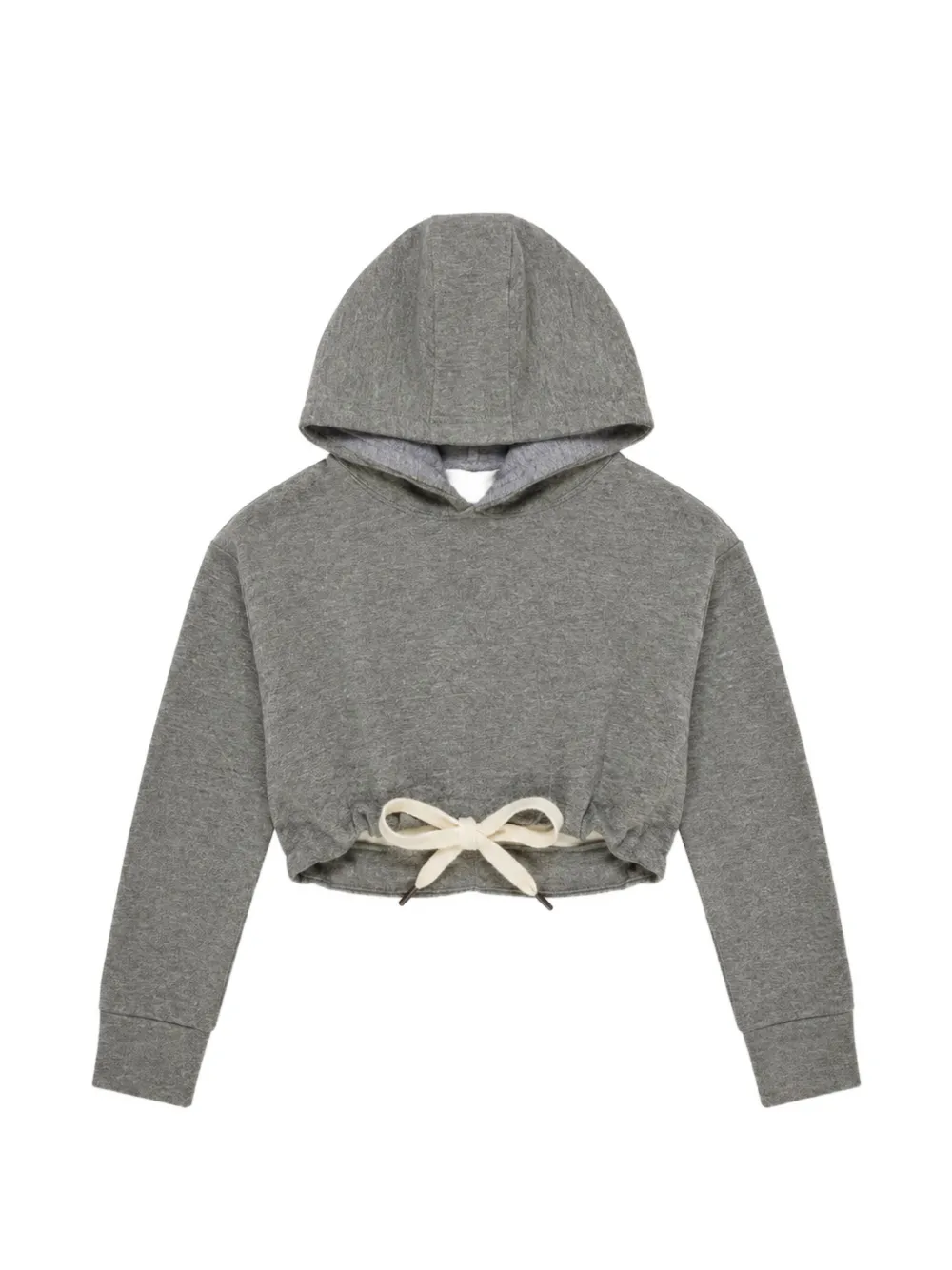 Miss Grant Kids drawstring cropped hoodie - Grigio