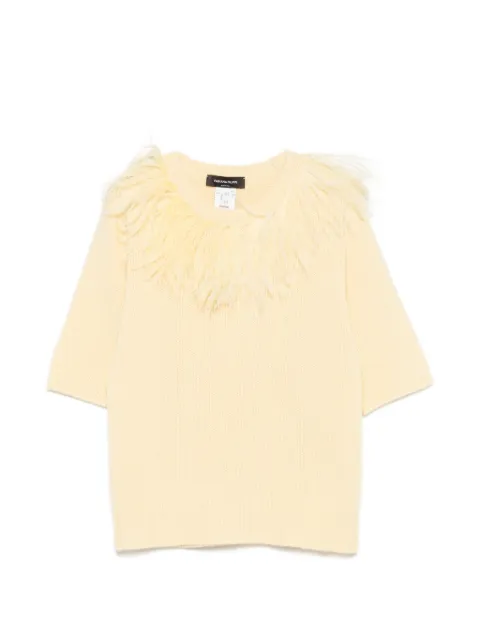 Fabiana Filippi feather-trim short-sleeve sweater