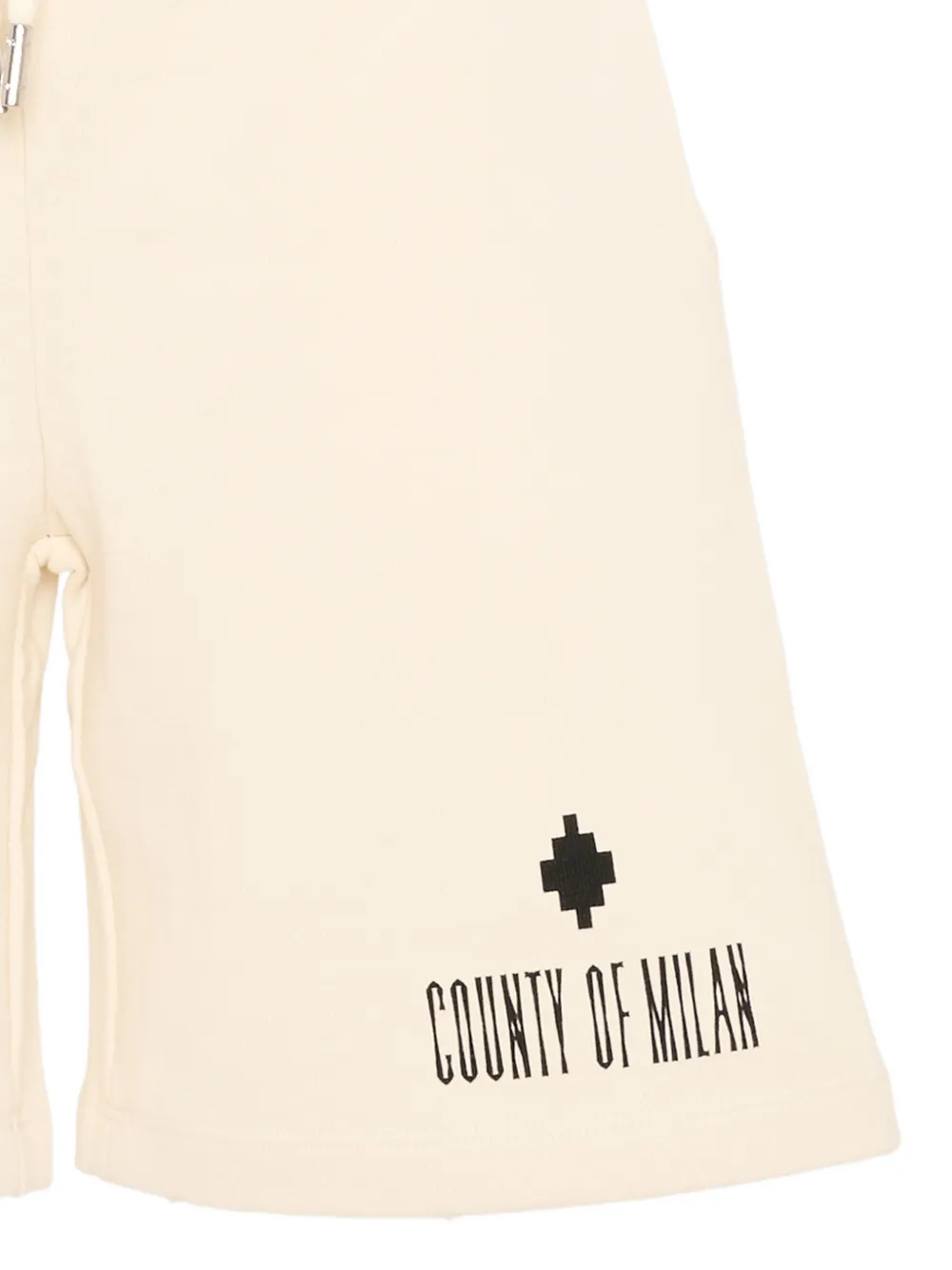 COUNTY OF MILAN KIDS Shorts met gekruiste print en trekkoord Beige