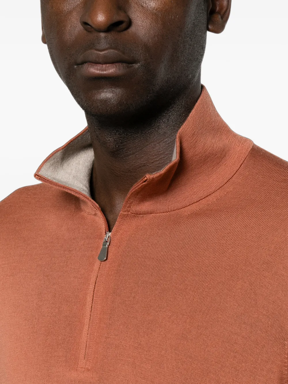 Gran Sasso quarter-zip knitted sweater Oranje
