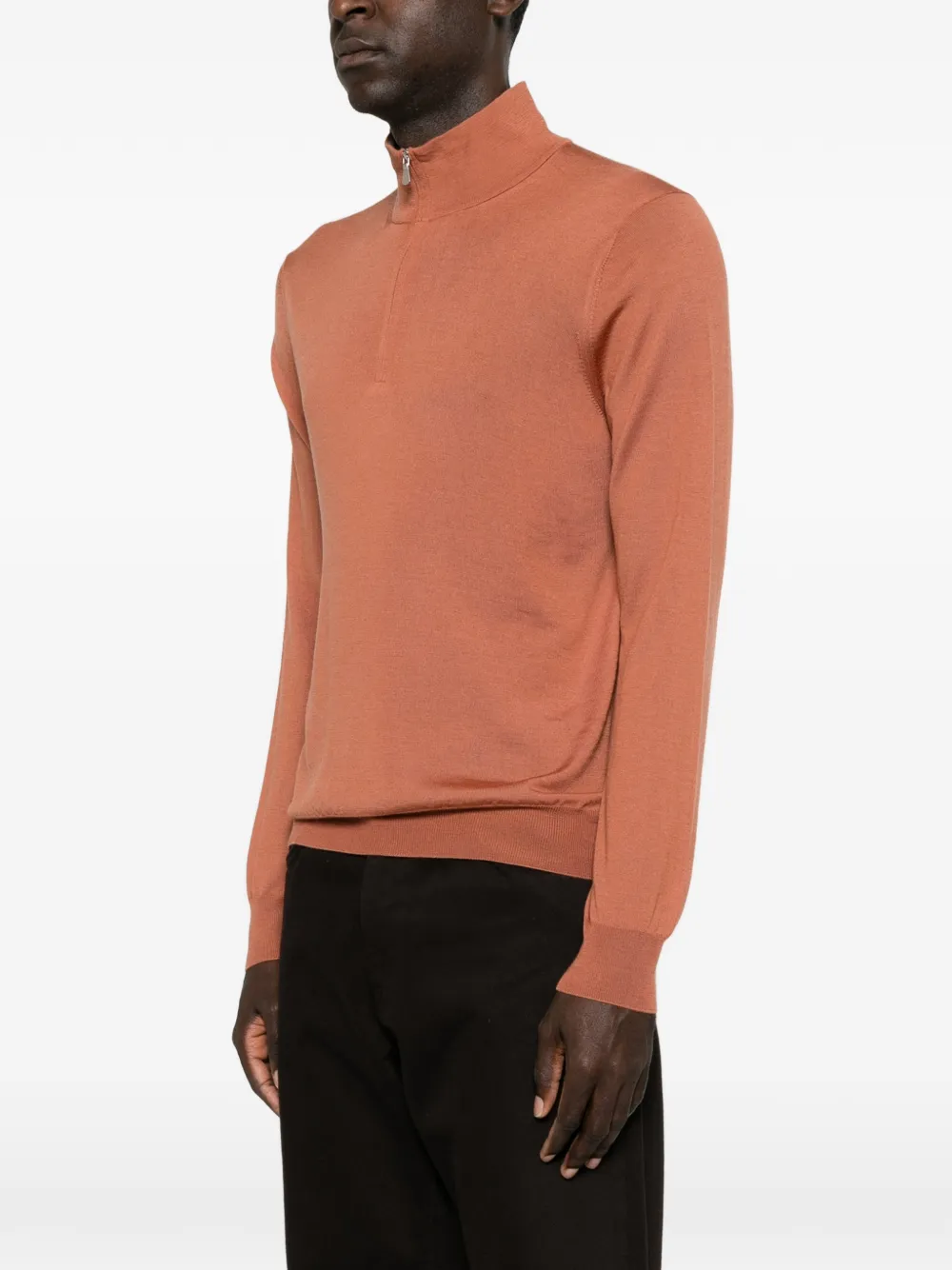 Gran Sasso quarter-zip knitted sweater Oranje